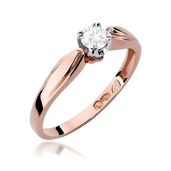 Pierścionek Diament 0,24ct różowe złoto
