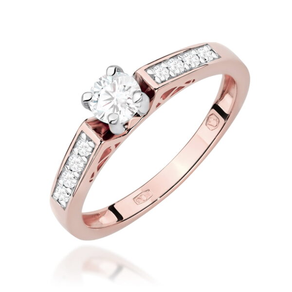 Pierścionek Diament 0,30ct różowe złoto