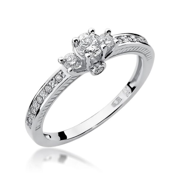 Pierścionek Diament 0,20ct białe złoto