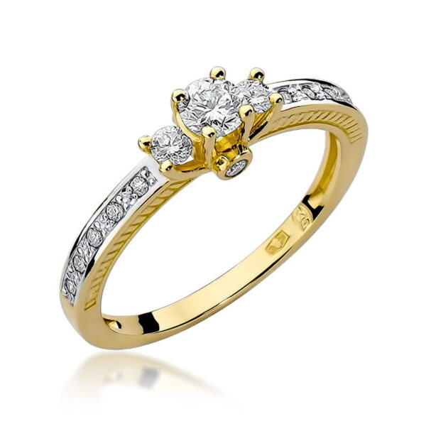 Pierścionek Diament 0,20ct żółte złoto
