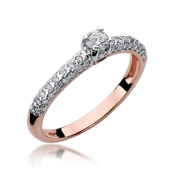 Pierścionek Diament 0,15ct różowe złoto