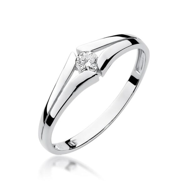 Pierścionek Diament 0,08ct białe złoto