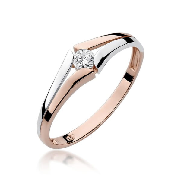 Pierścionek Diament 0,08ct różowe złoto