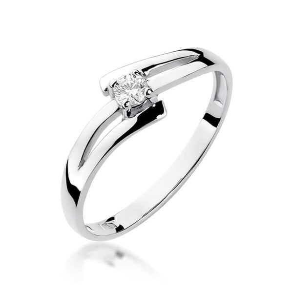 Pierścionek Diament 0,08ct białe złoto