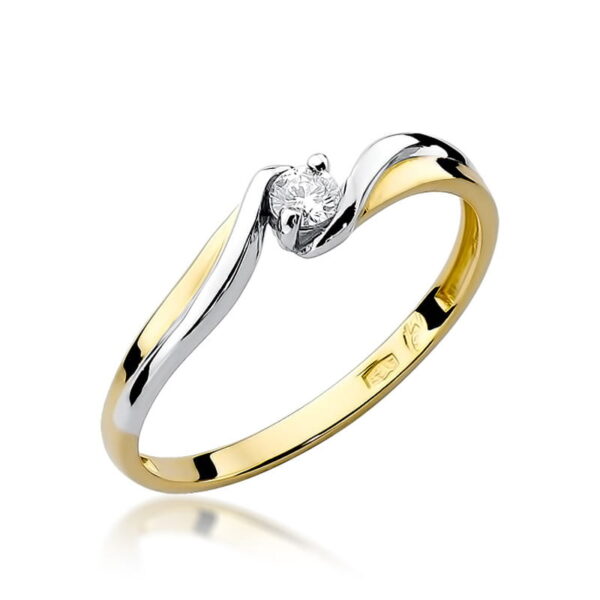 Pierścionek Diament 0,08ct żółte złoto