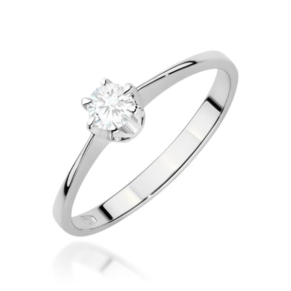 Pierścionek Diament 0,20ct białe złoto 375