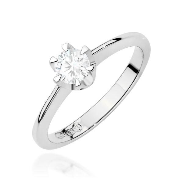 Pierścionek Diament 0,50ct białe złoto 375
