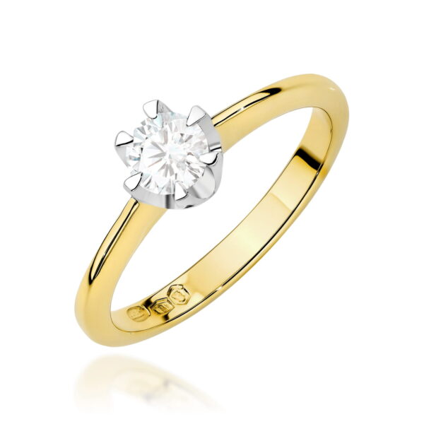 Pierścionek Diament 0,50ct żółte złoto
