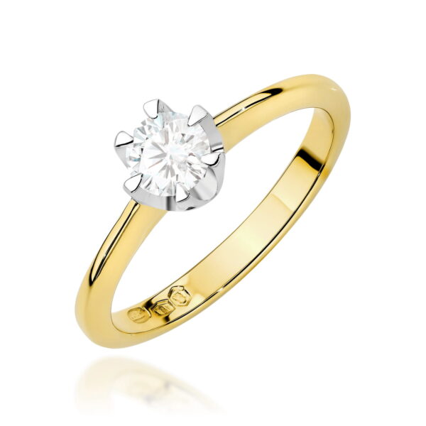 Pierścionek Diament 0,70ct żółte złoto