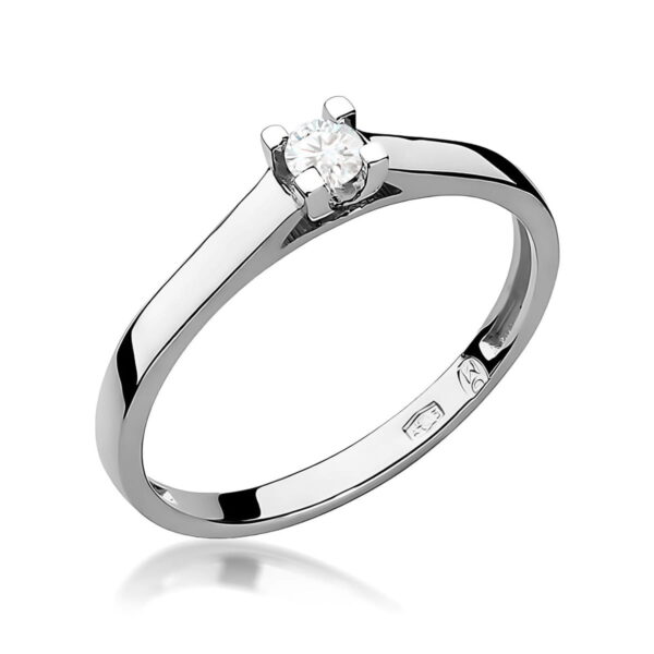 Pierścionek Diament 0,10ct białe złoto