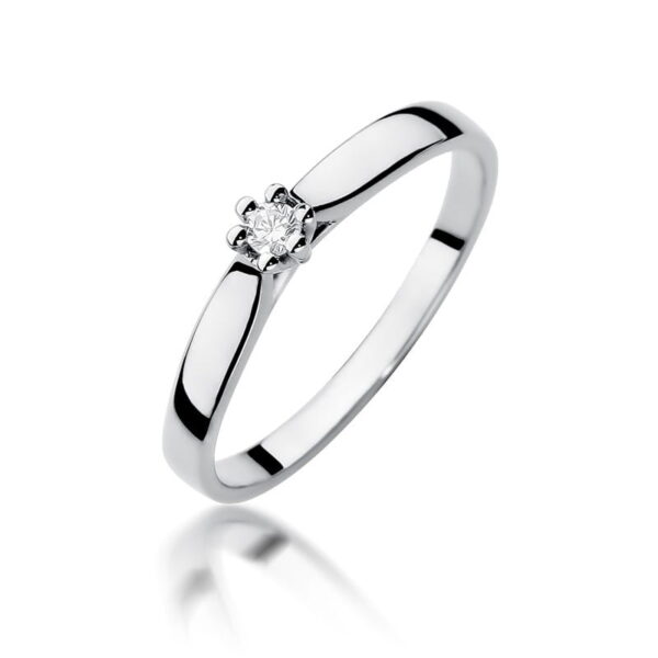 Pierścionek Diament 0,04ct białe złoto