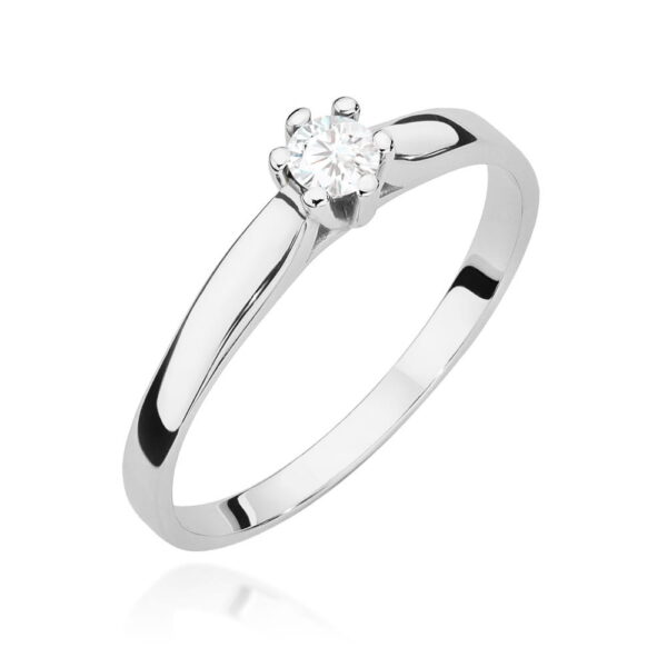 Pierścionek Diament Laboratoryjny 0,15ct białe złoto
