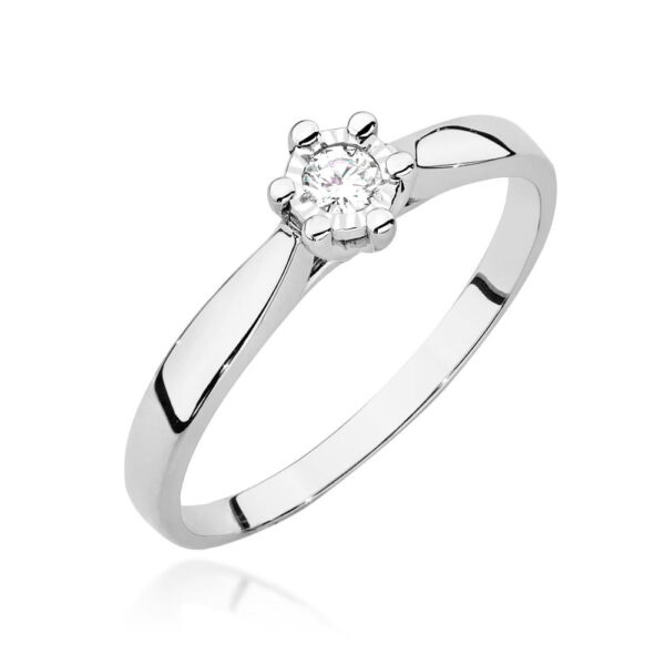 Pierścionek W0222BT Diament laboratoryjny 0,08ct białe złoto