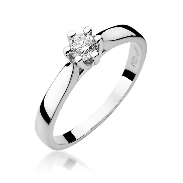 Pierścionek Diament 0,23ct białe złoto 375