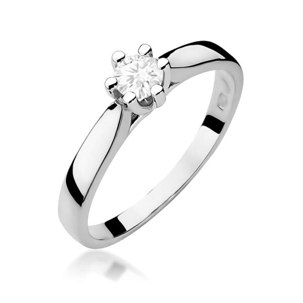 Pierścionek Diament Laboratoryjny 0,25ct białe złoto 375