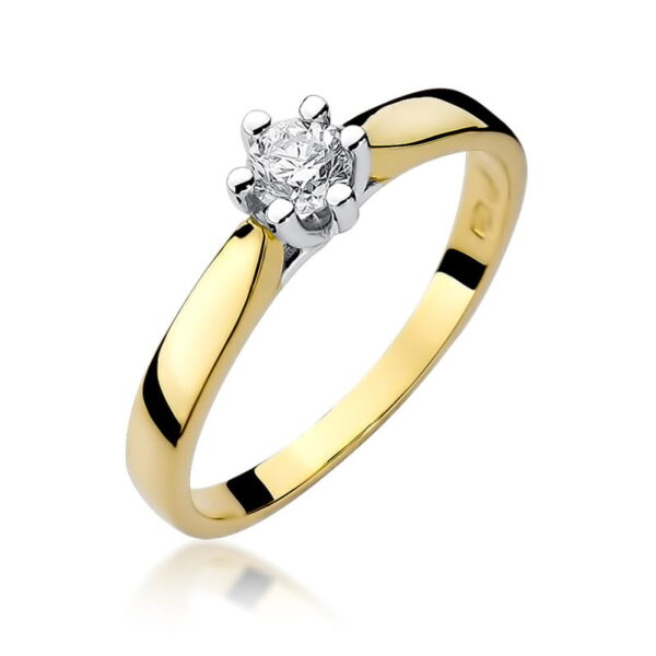 Pierścionek Diament 0,23ct żółte złoto