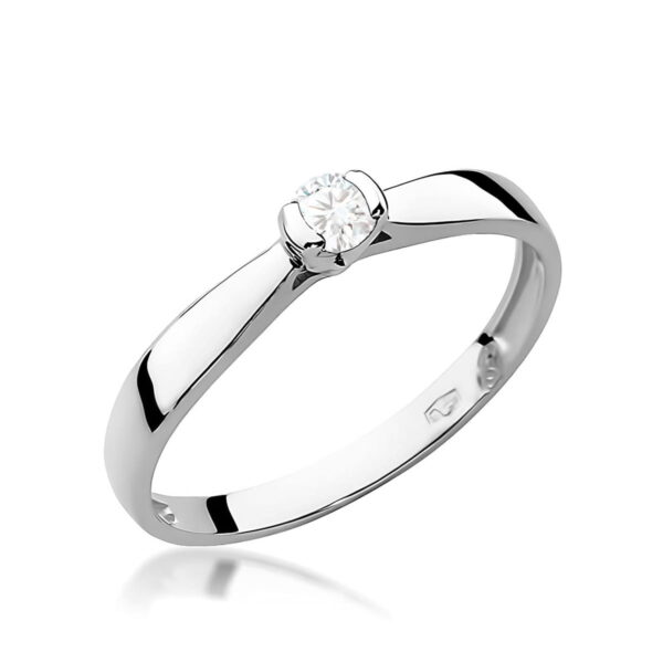 Pierścionek Diament 0,08ct białe złoto 375