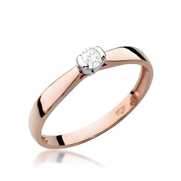 Pierścionek Diament 0,08ct różowe złoto