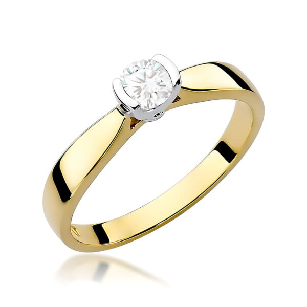 Pierścionek Diament 0,30ct żółte złoto