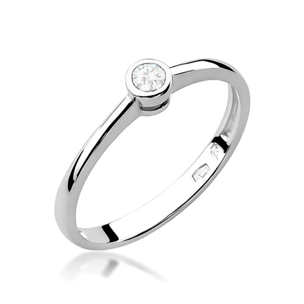 Pierścionek Diament 0,10ct białe złoto
