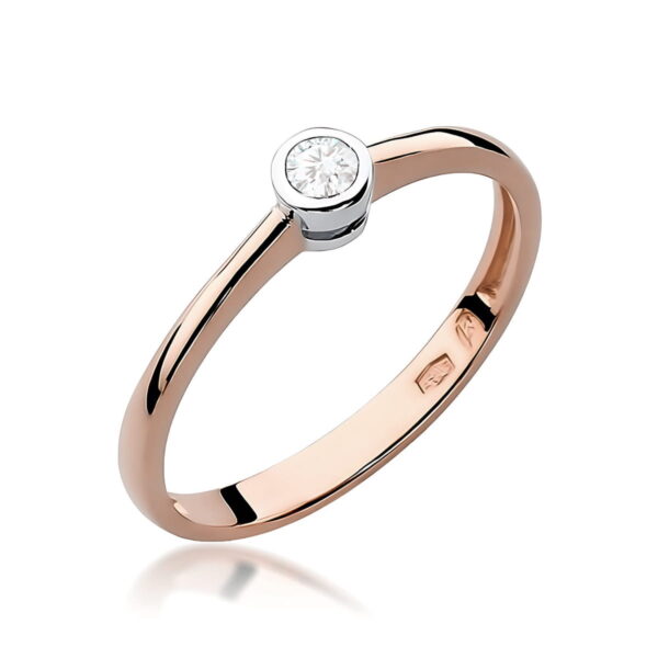 Pierścionek Diament 0,08ct różowe złoto