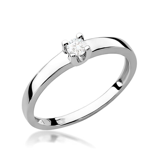 Pierścionek Diament 0,08ct białe złoto 375