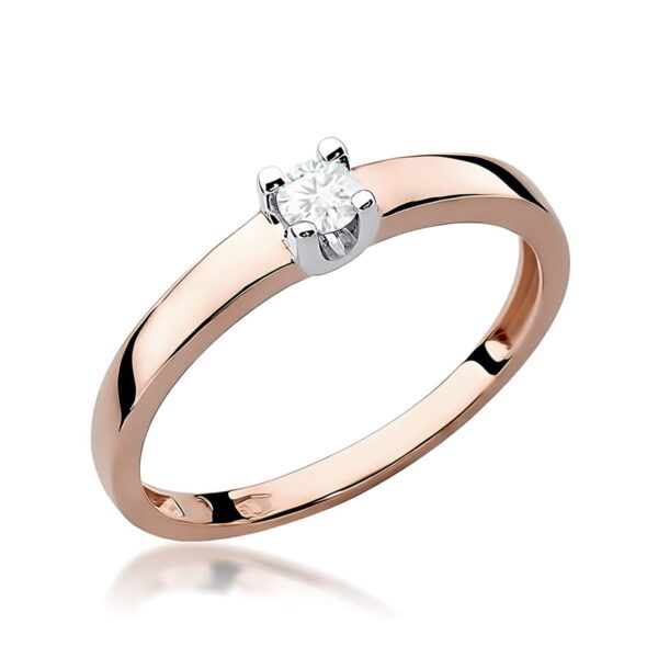Pierścionek Diament 0,08ct różowe złoto