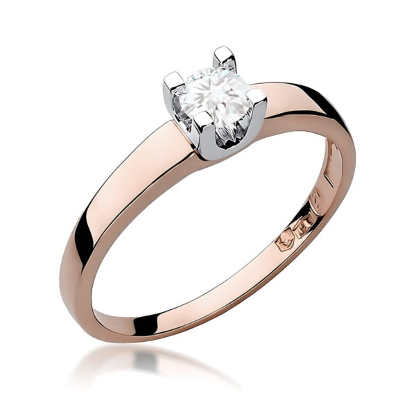 Pierścionek Diament 0,25ct różowe złoto