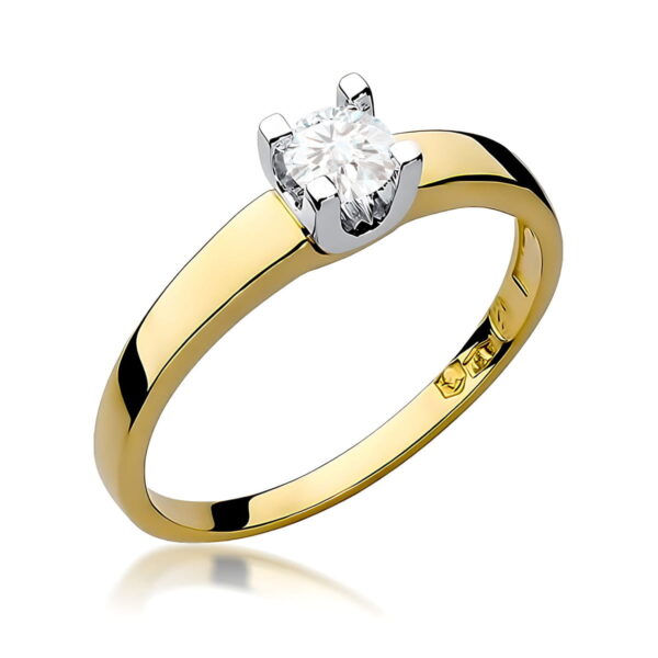 Pierścionek Diament 0,30ct żółte złoto 375