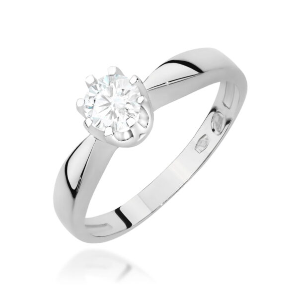 Pierścionek Diament 0,30ct białe złoto 375