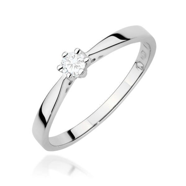 Pierścionek Diament 0,10ct białe złoto