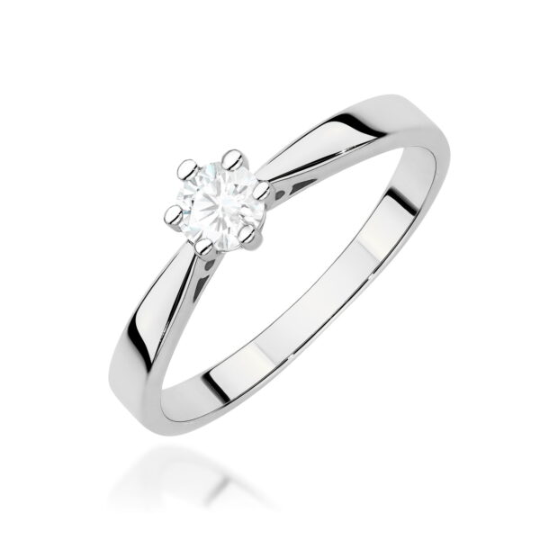Pierścionek Diament 0,30ct białe złoto 375
