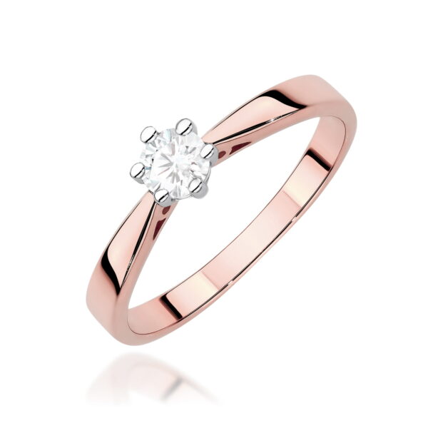 Pierścionek Diament 0,30ct różowe złoto