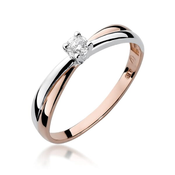 Pierścionek Diament 0,10ct różowe złoto