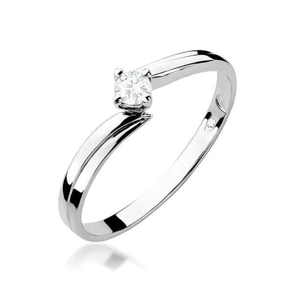 Pierścionek Diament 0,08ct białe złoto