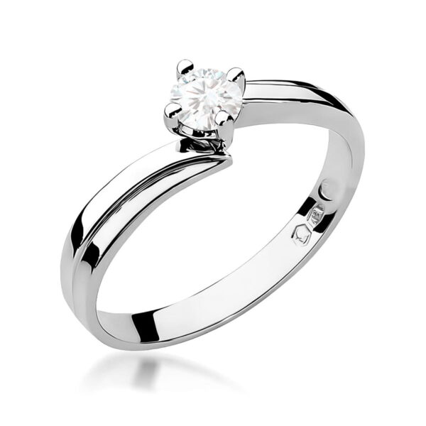 Pierścionek Diament 0,25ct białe złoto 375