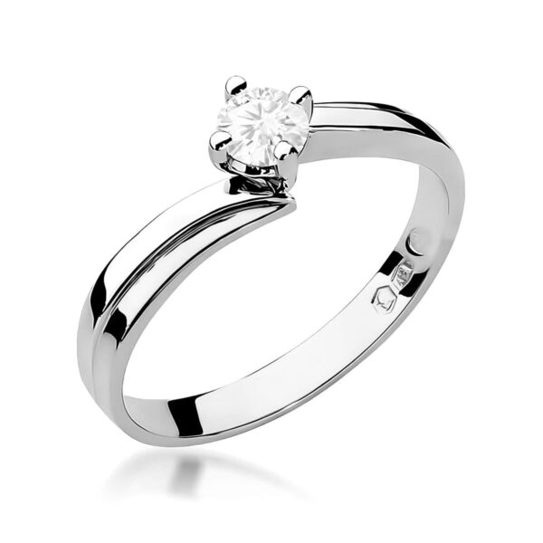 Pierścionek Diament Laboratoryjny 0,25ct białe złoto 375