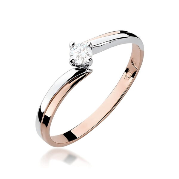 Pierścionek Diament 0,08ct różowe złoto