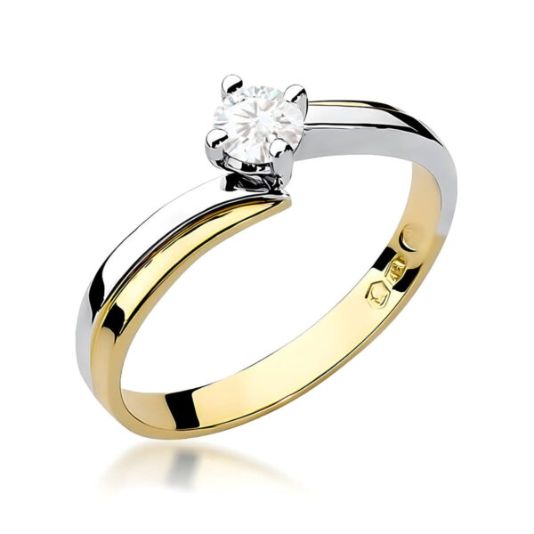 Pierścionek Diament 0,30ct żółte złoto 375