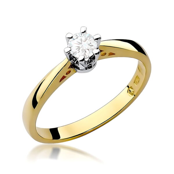 Pierścionek Diament 0,30ct żółte złoto