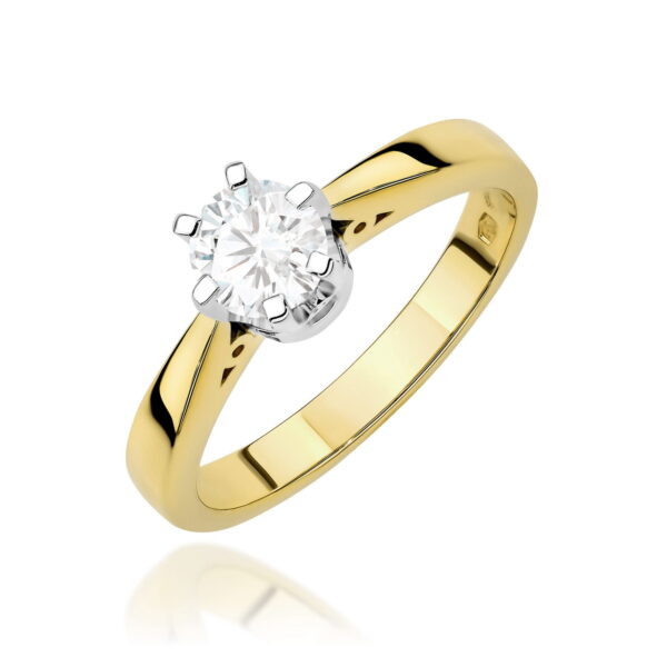 Pierścionek Diament 1,00ct Żółte złoto 375