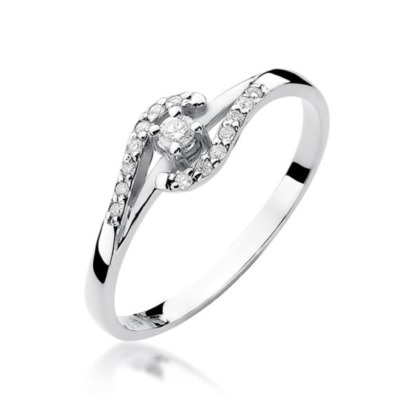 Pierścionek Diament 0,04ct białe złoto
