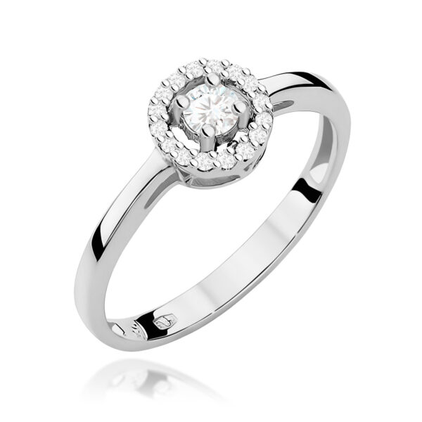 Pierścionek Diament 0,12ct białe złoto