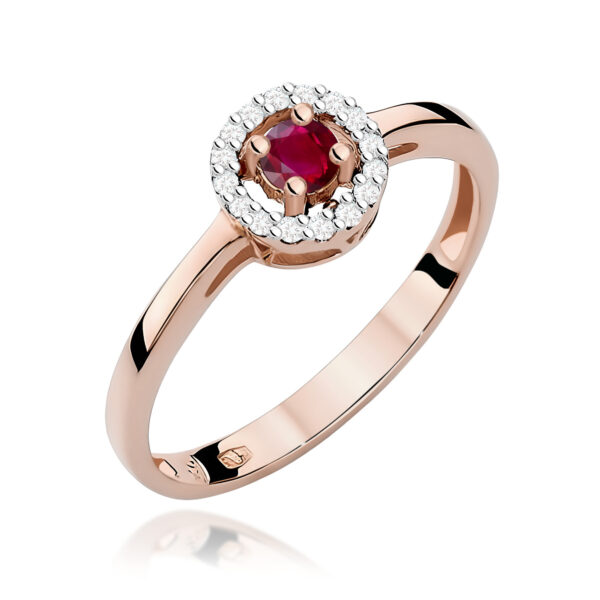 Pierścionek Rubin 0,15ct różowe złoto