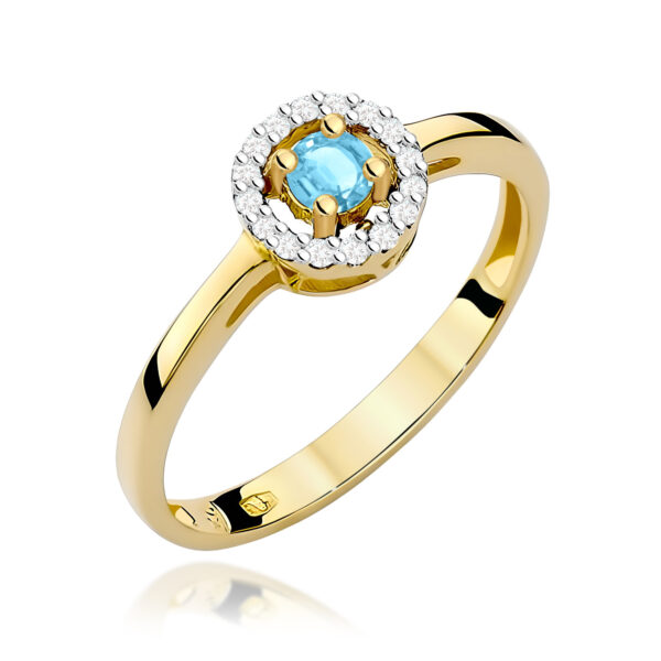 Pierścionek Topaz Swiss 0,15ct żółte złoto 375