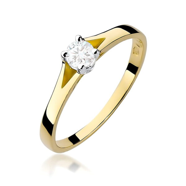 Pierścionek Diament 0,20ct żółte złoto