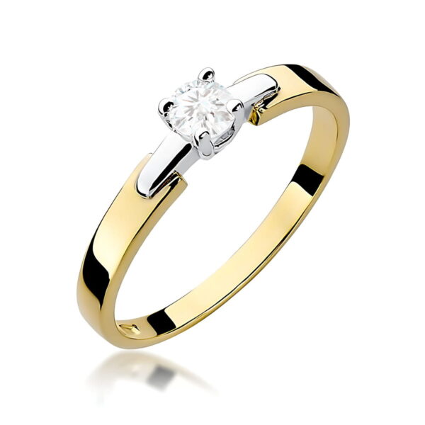 Pierścionek Diament 0,20ct żółte złoto