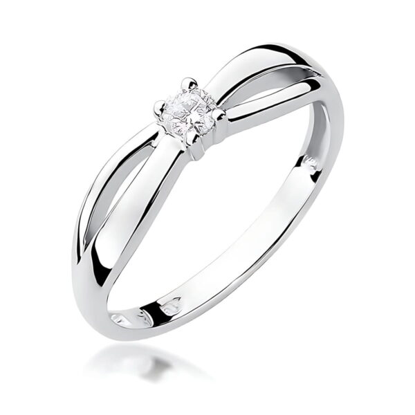 Pierścionek Diament Laboratoryjny 0,10ct białe złoto 375