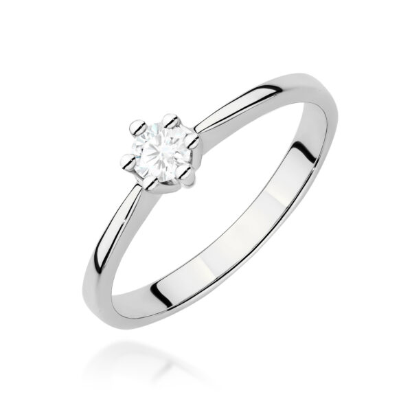 Pierścionek Diament Laboratoryjny 0,15ct białe złoto 375