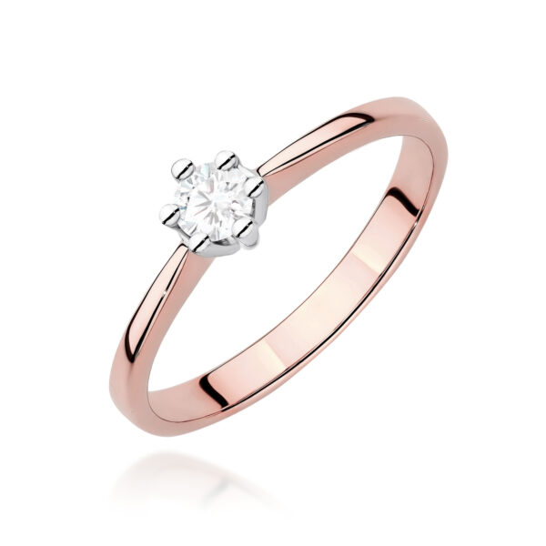 Pierścionek Diament Laboratoryjny 0,15ct różowe złoto
